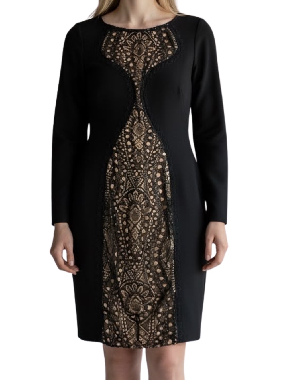 Emilio Pucci Lace Center Long Sleeve Dress Sz 14